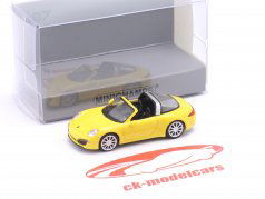 Porsche 911 Targa Baujahr 2014 gelb 1:87 Minichamps