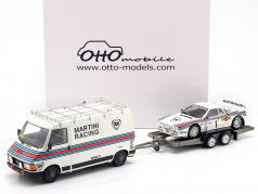 3-auto set Rallye Monte Carlo 1983: Fiat 242 & Lancia 037 Rally #1 met Aanhangwagen 1:18 OttOmobile