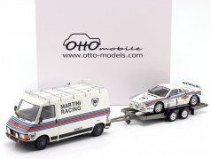 3-car set Rallye Monte Carlo 1983: Fiat 242 & Lancia 037 Rally #1 with Trailer 1:18 OttOmobile