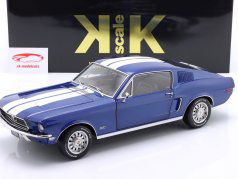 Ford Mustang GT Fastback Año de construcción 1968 azul metálico / blanco 1:12 KK-Scale
