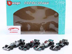 4 carros definir Mercedes-AMG Petronas Lewis Hamilton fórmula 1 2019-2024 1:43 Bburago