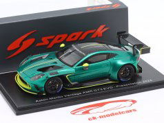 Aston Martin Vantage AMR GT3 Evo Présentation Voiture 2024 vert 1:43 Spark