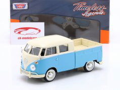 Volkswagen VW Type 2 Cabine double bleu / blanc 1:24 MotorMax