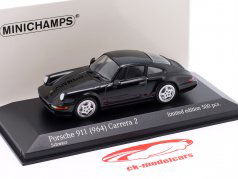 Porsche 911 (964) Carrera 2 Année de construction 1989 noir 1:43 Minichamps