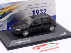 Peugeot 306 (S16) Ano de construção 1994 ônix preto 1:43 Solido