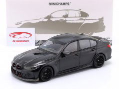BMW M3 CS Ano de construção 2023 preto metálico 1:18 Minichamps