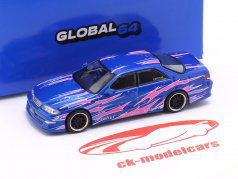 VERTEX Toyota MK II JZX100 blå metallisk / indretning 1:64 Tarmac Works