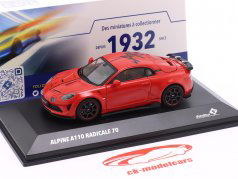 Alpine A110 Radicale 70 Année de construction 2024 rouge 1:43 Solido