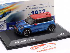 Mini Cooper JCW (F56) Année de construction 2023 Islande bleu métallique / rouge 1:43 Solido