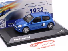 Renault Clio V6 Ph. 2 Año de construcción 2023 azul metálico 1:43 Solido