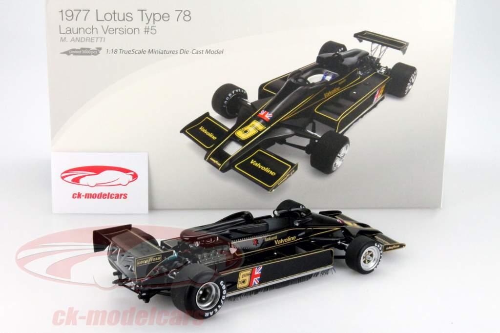 M。 安德雷蒂 莲花 Type 78 #5 发射 版本 公式 1 1977 1:18 TrueScale