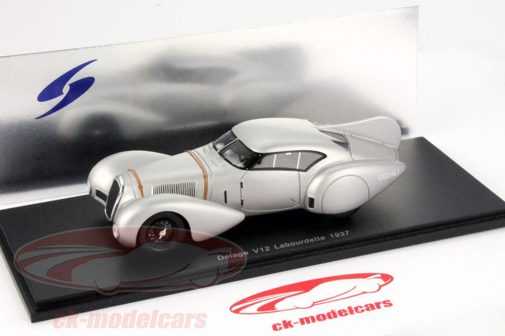 Делаж V12 Labourdette построен в 1937 серебро 1:43 Свеча