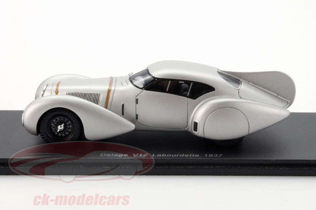 Delage V12 Labourdette built in 1937 silver 1:43 Spark