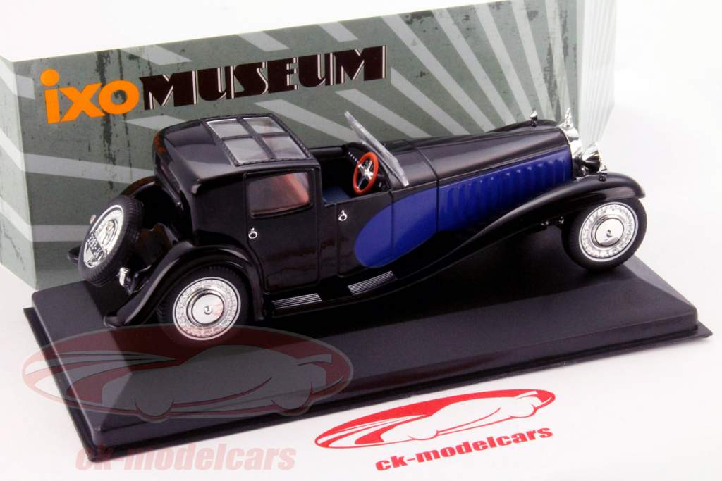 Bugatti Type 41 Royale Année 1928 noir / bleu 1:43 Ixo Musée