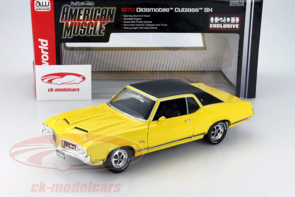 AW/'70 Oldsmobileオールズ Cutlassカトラス 1/18 Ertl 1:18 Oldsmobile Cutlass SX Year 1970 yellow / black