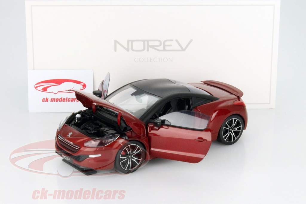 标致 RCZ Ř 年 2014 红 同 亚光黑 屋顶 1:18 NOREV