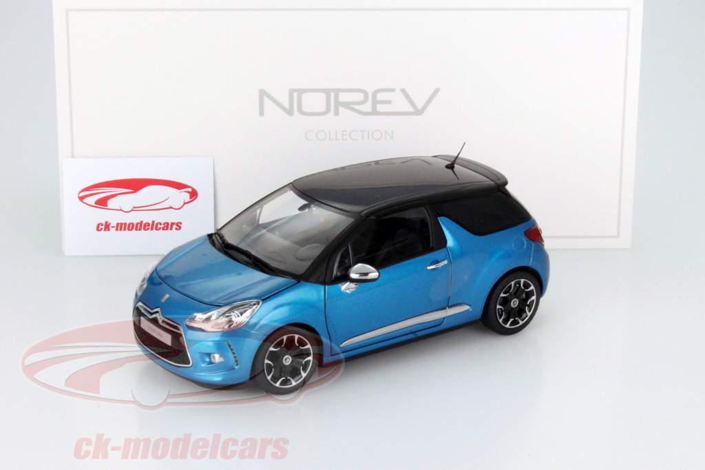 シトロエン DS3 年 2011 ブルー ととも​​に 黒 屋根 1:18 ノレブ
