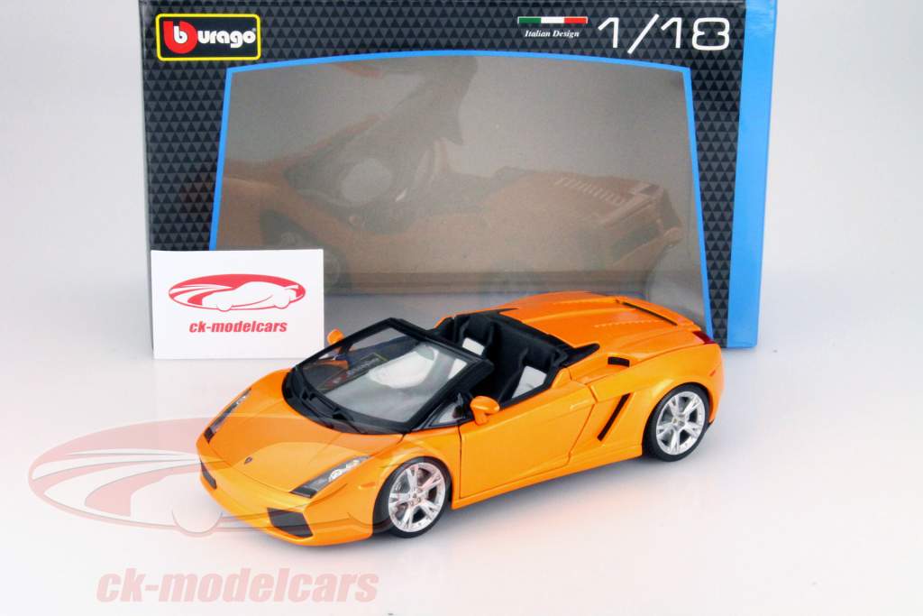 Lamborghini Gallardo Spyder laranja 1:18 Bburago