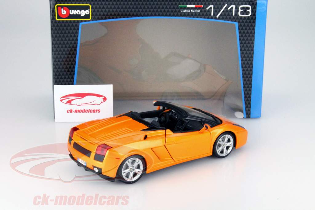 Lamborghini Gallardo Spyder laranja 1:18 Bburago