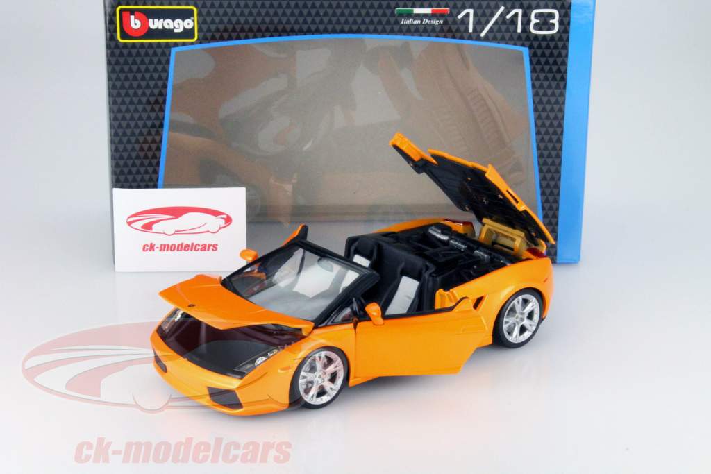 Lamborghini Gallardo Spyder laranja 1:18 Bburago