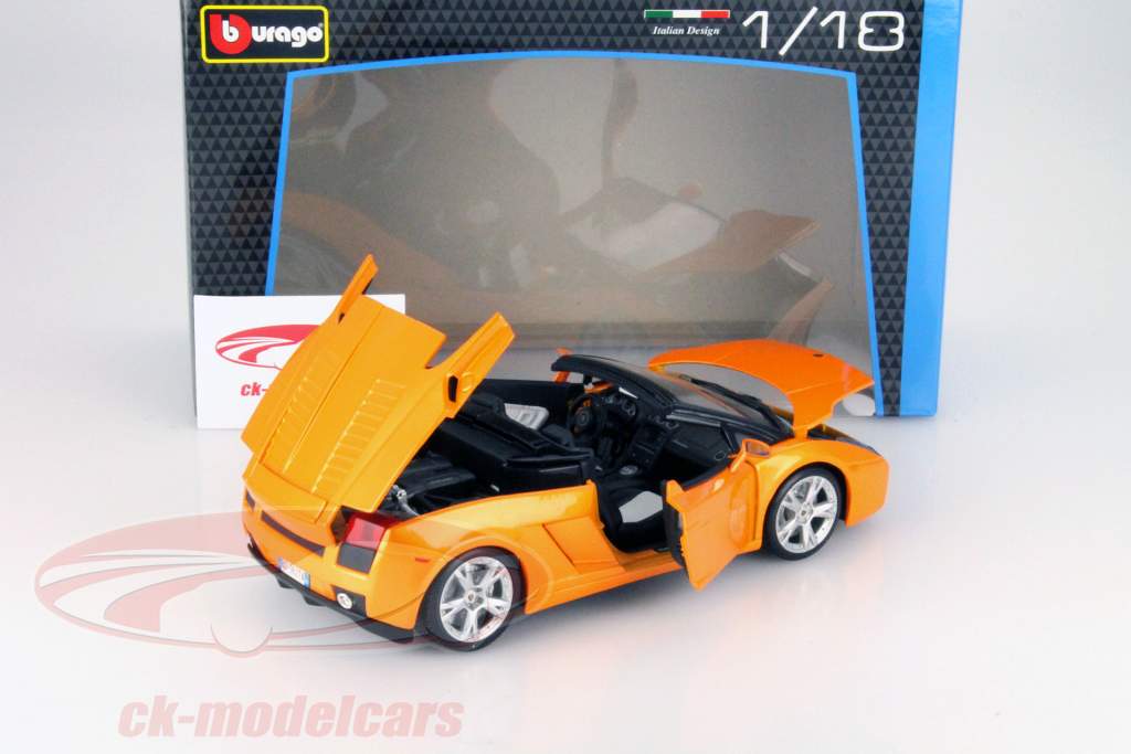Lamborghini Gallardo Spyder laranja 1:18 Bburago