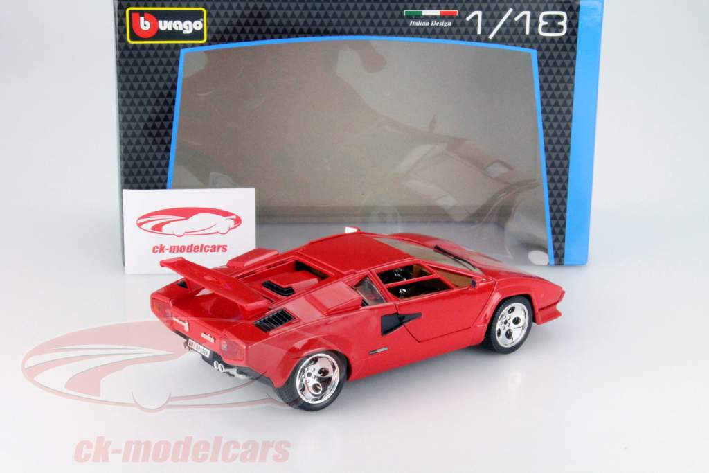 Lamborghini Countach 5000 Quattrovalvole rød 1:18 Bburago