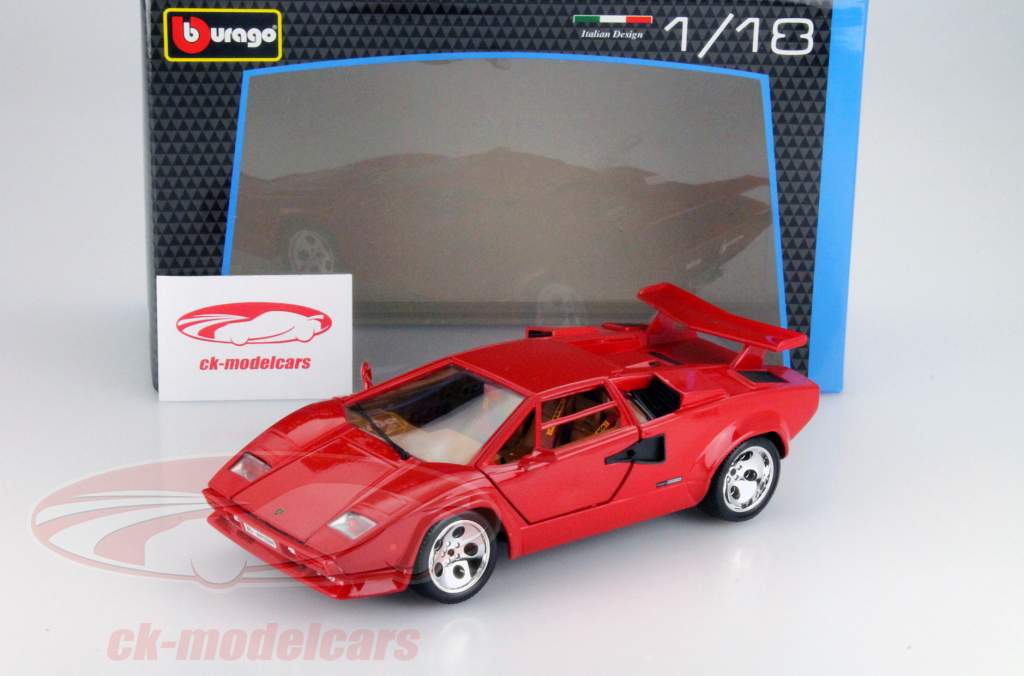 ミニカー Burago Lamborghini Countach 5000 1/18 Bburago 1:18 Lamborghini Countach 5000 Quattrovalvole red 18