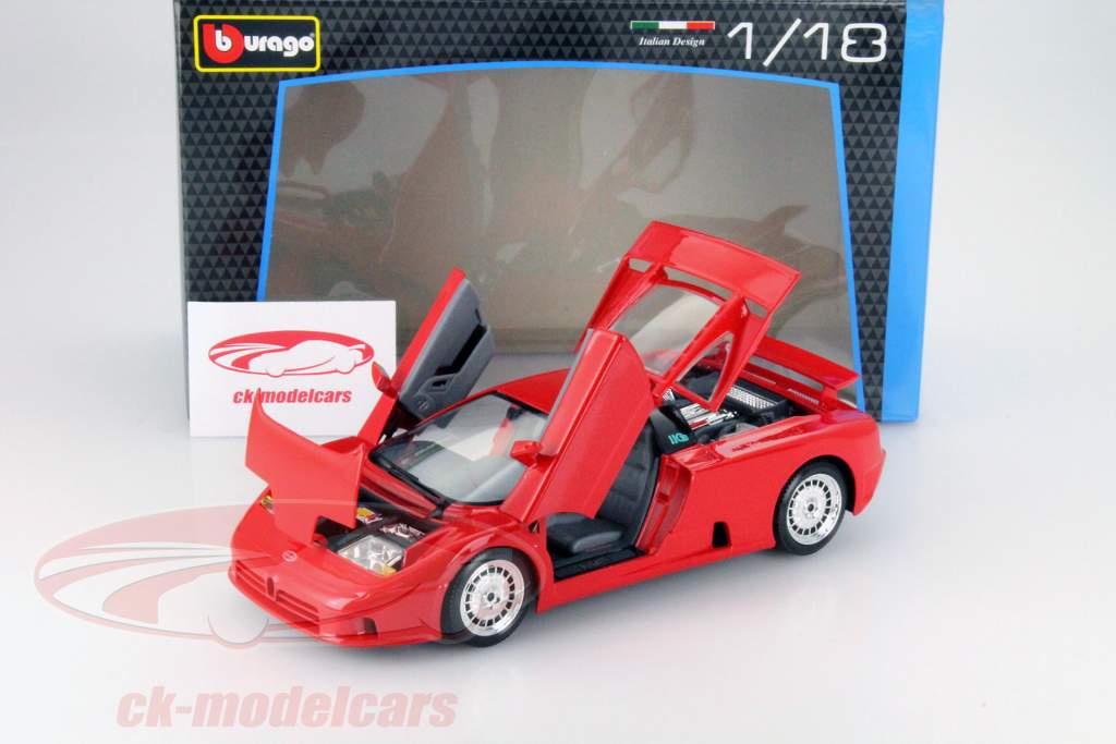 Bugatti EB 110 Jaar 1990 rood 1:18 Bburago