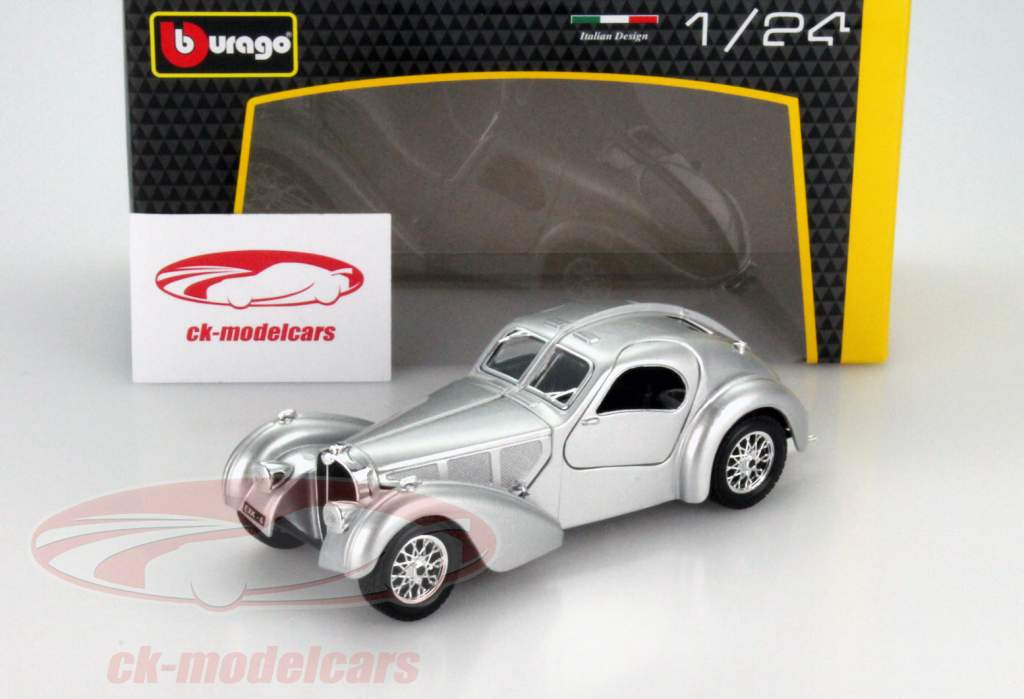 Bugatti Atlantic Year 1936 silver 1:24 Bburago