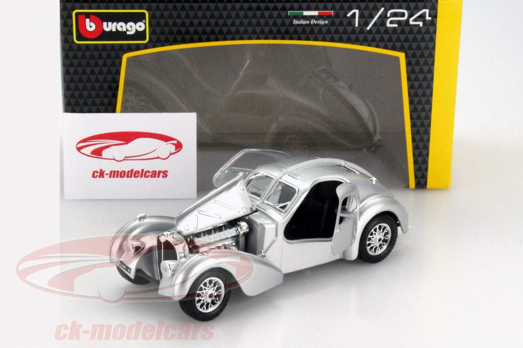 Bugatti Atlantic Year 1936 silver 1:24 Bburago
