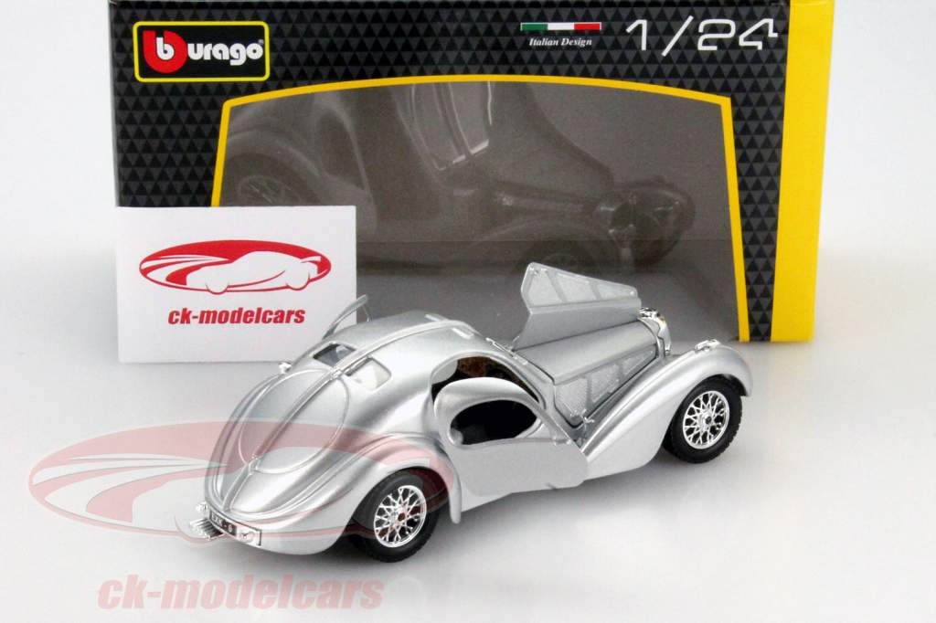 Bugatti Atlantic Year 1936 silver 1:24 Bburago