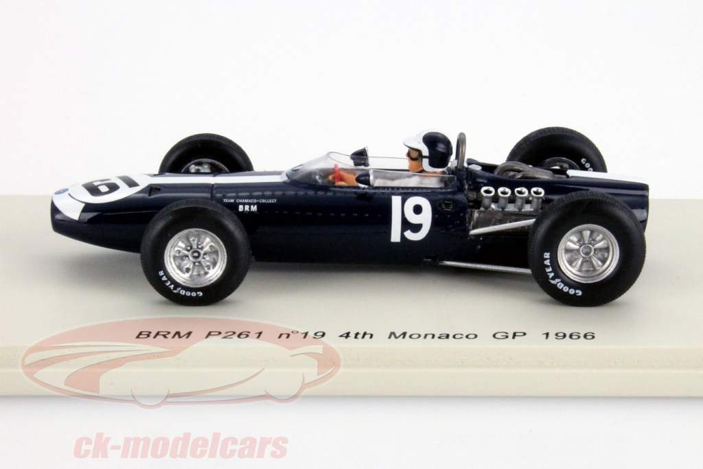 B. Bondurant BRM P261 #19 4th GP Monaco Formula 1 1966 1:43 Spark