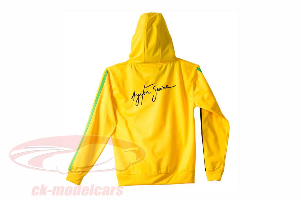 Ayrton Senna Giacca con cappuccio Casco giallo Dimensione M