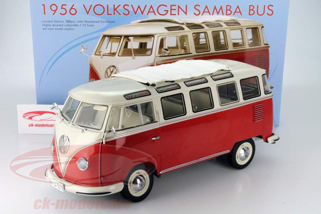Volkswagen VW Samba Bus Année 1956 beige gris / cire à cacheter rouge 1:12 Sunstar