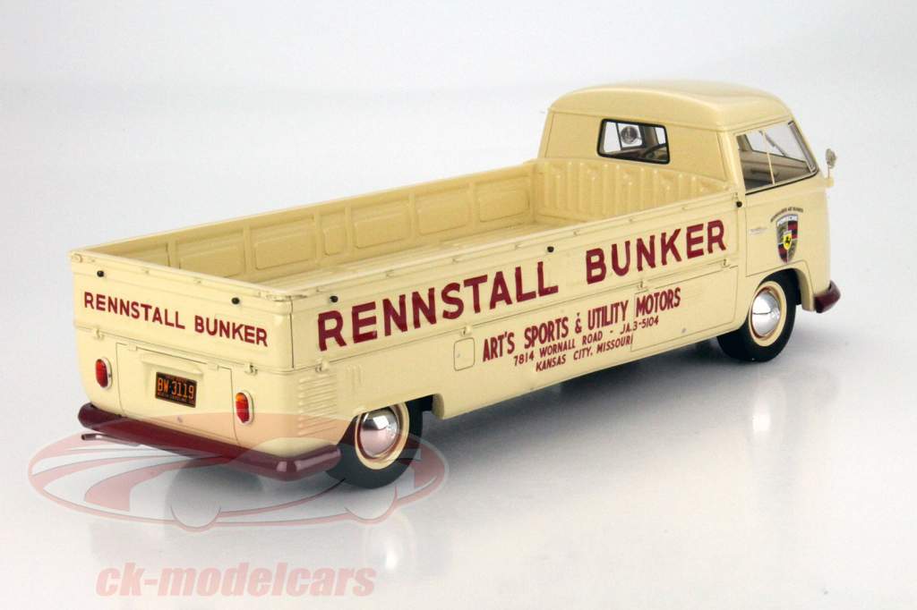 Volkswagen VW T1 Long flatbed Stable Bunker beige 1:18 PremiumClassiXXs