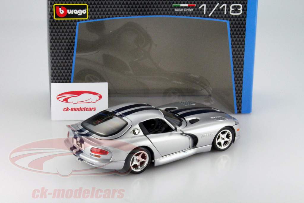Dodge Viper GTS Coupe argento 1:18 Bburago