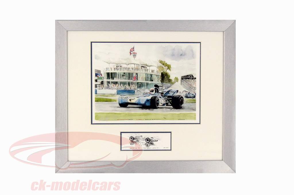 Image: Jackie Stewart BRDC Bâtiment Silverstone Format 25 x 30 cm y compris Cadre