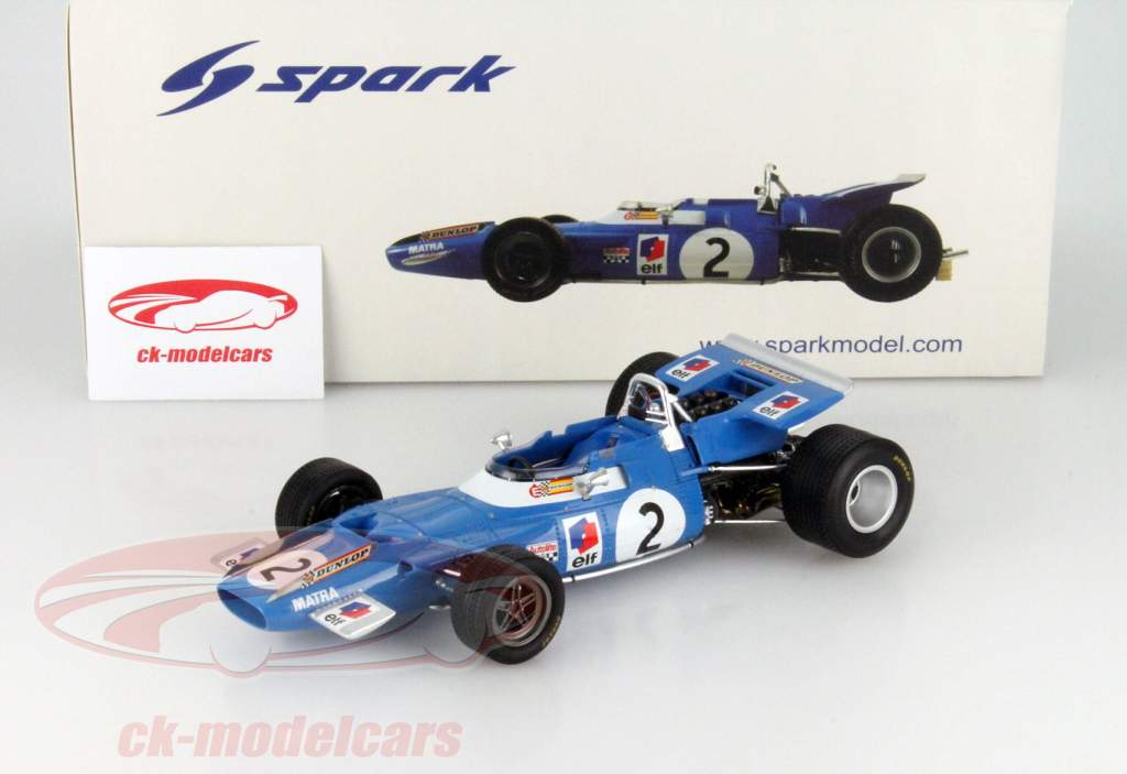 Spark 1:18 Jackie Stewart Matra MS80 #2 Gagnant Français GP