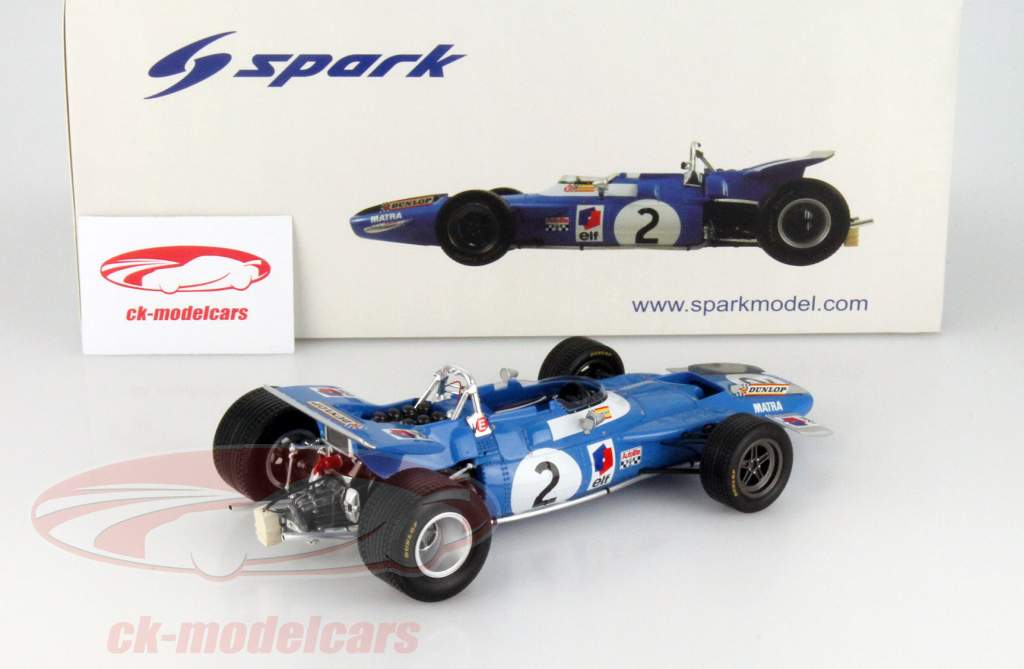 スパーク製　マトラＭＳ８０　1／１８　１９６９フランスグランプリ　ベルトワズ仕様 Spark 1:18 Jackie Stewart Matra MS80 #2 Gagnant Français GP