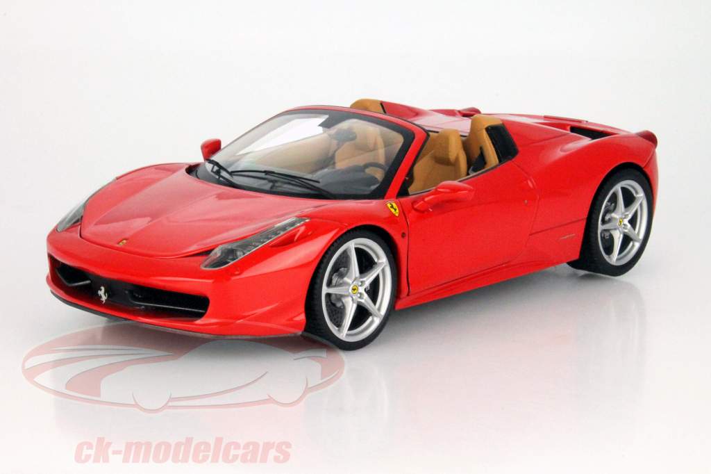 Ferrari 458 Spider 年 2012 红 1:18 HotWheels Elite
