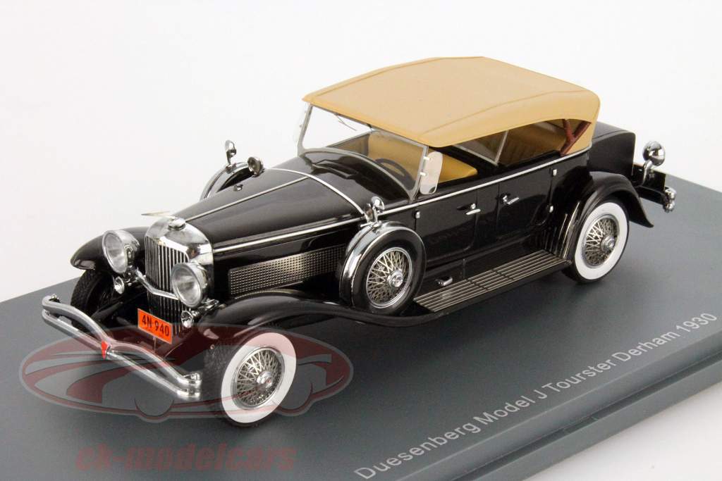 Düsenberg Model J Tourster Derham År 1930 sort / beige 1:43 Neo