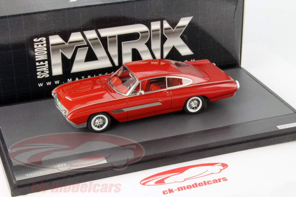 Ford Thunderbird Итальянский Fastback Год 1963 красный металлический 1:43 Matrix