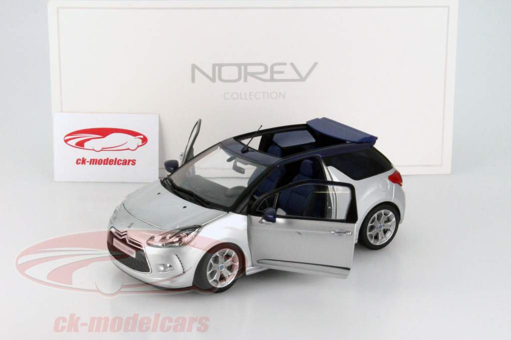 Citroen DS3 Cabriolet År 2013 grå / blå Norev 1:18