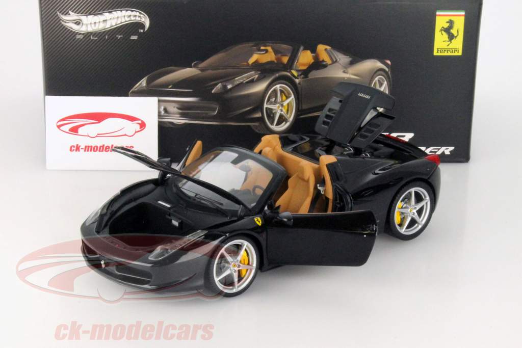 Ferrari 458 Spider 新年 2012 黑 / 米色 1:18 HotWheels Elite