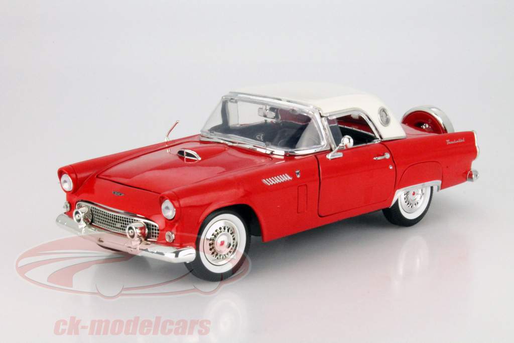 Ford Thunderbird Hardtop Jaar 1956 rood / wit 1:18 MotorMax