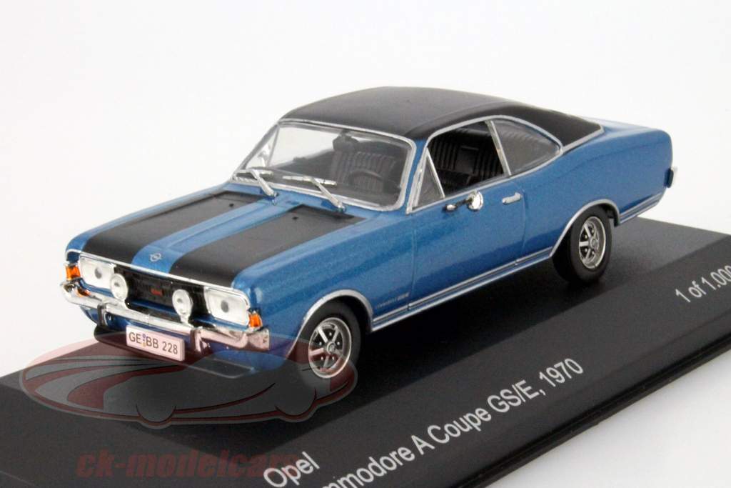 Opel Commodore A Coupe GS/E Year 1970 blue metallic / black 1:43 WhiteBox