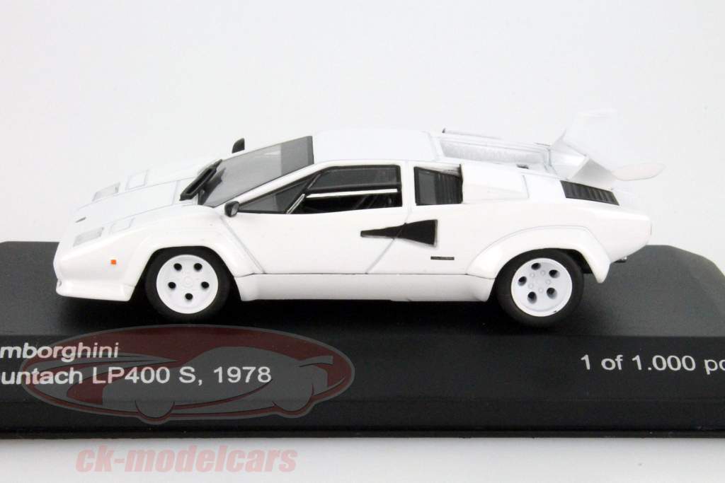 Lamborghini Countach LP400 S Jaar 1978 wit 1:43 WhiteBox