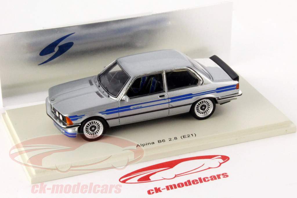 BMW Alpina B6 2.8 (E21) in argento / blu Spark 1:43