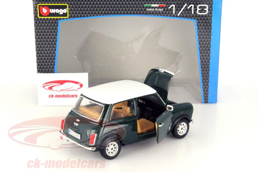 Mini Cooper Année 1969 vert / blanc 1:18 Bburago