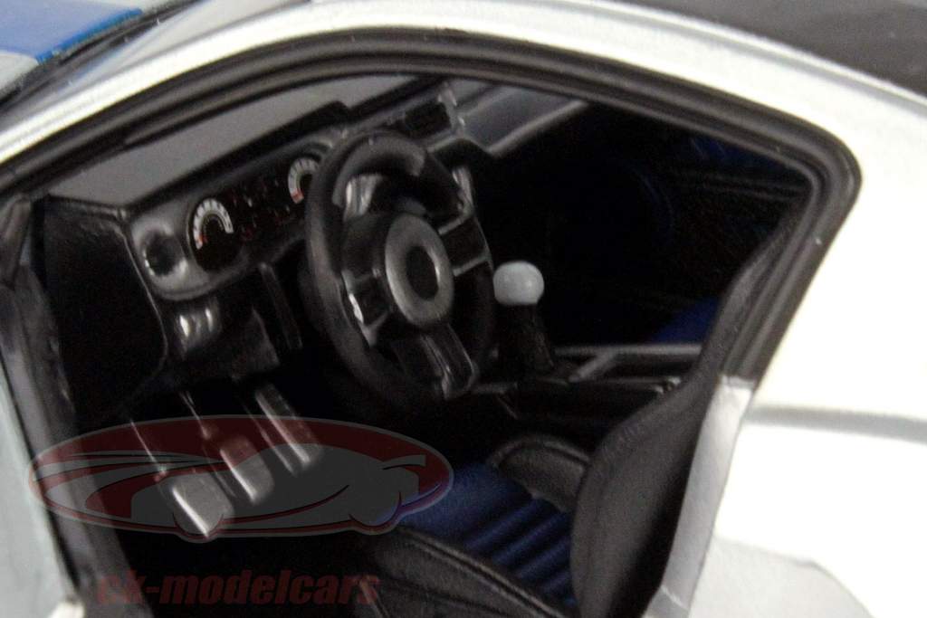 福特野马2014年银色与蓝色条纹1:24麦斯托